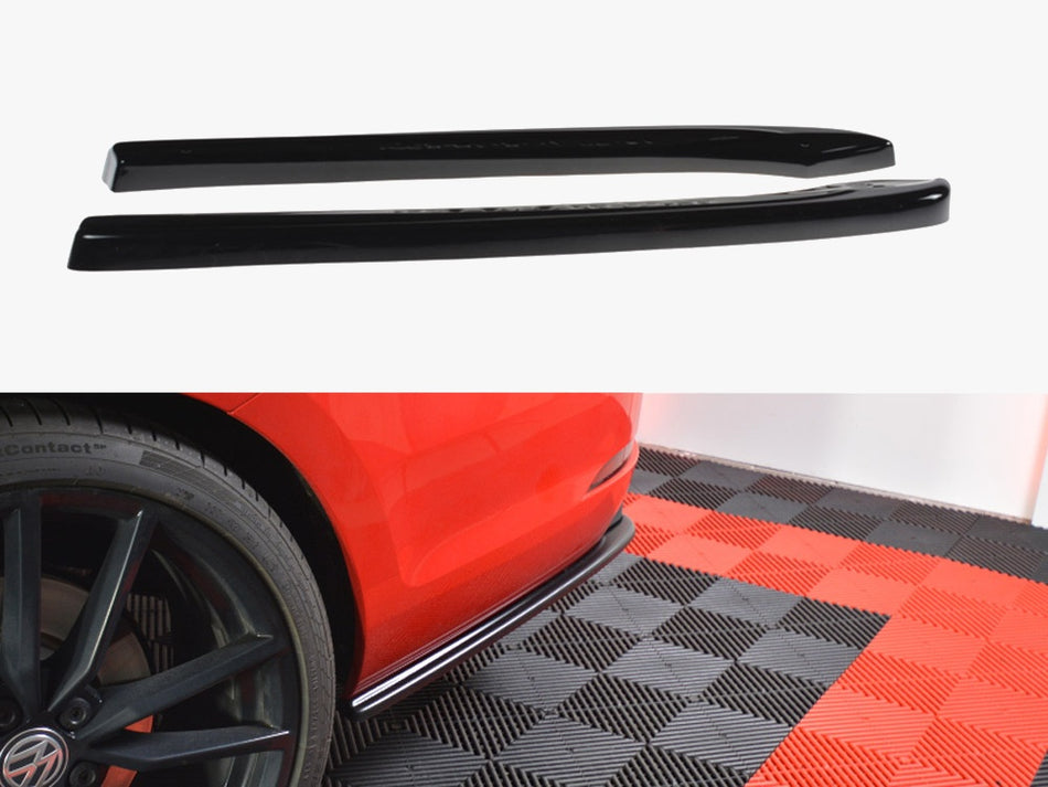 Maxton Rear Side Splitters V.1 VW Golf 7 R Variant Facelift - Carbon Look