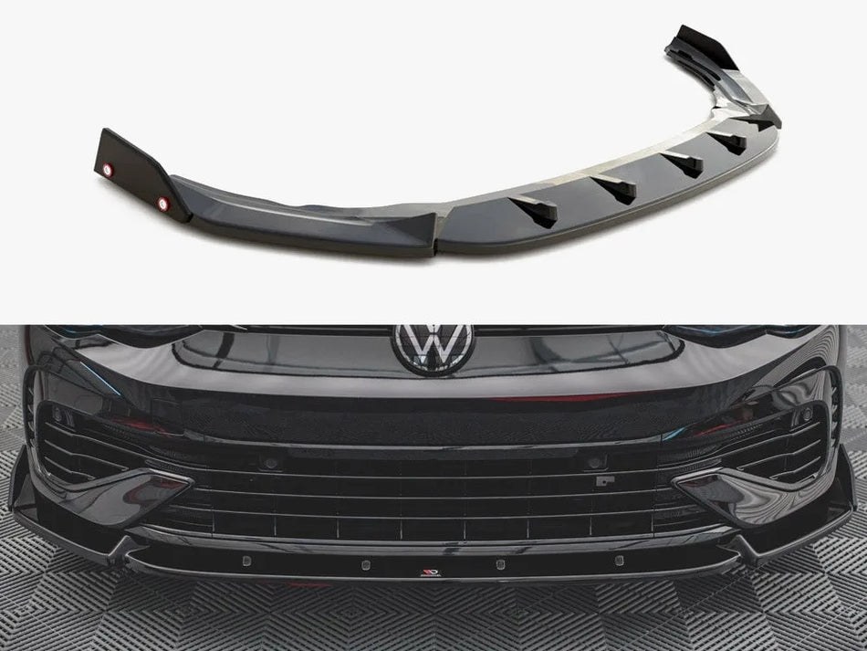 Maxton Front Splitter V.2 + Flaps VW Golf R Mk8