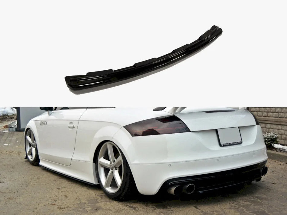 Maxton Central Rear Splitter (Vertical Bars) Audi TT S 8J - Carbon Look