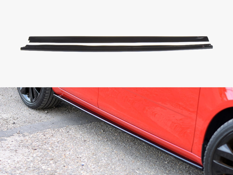 Maxton Side Skirts Diffusers Skoda Fabia MK2 RS (2010-2014) - Carbon Look