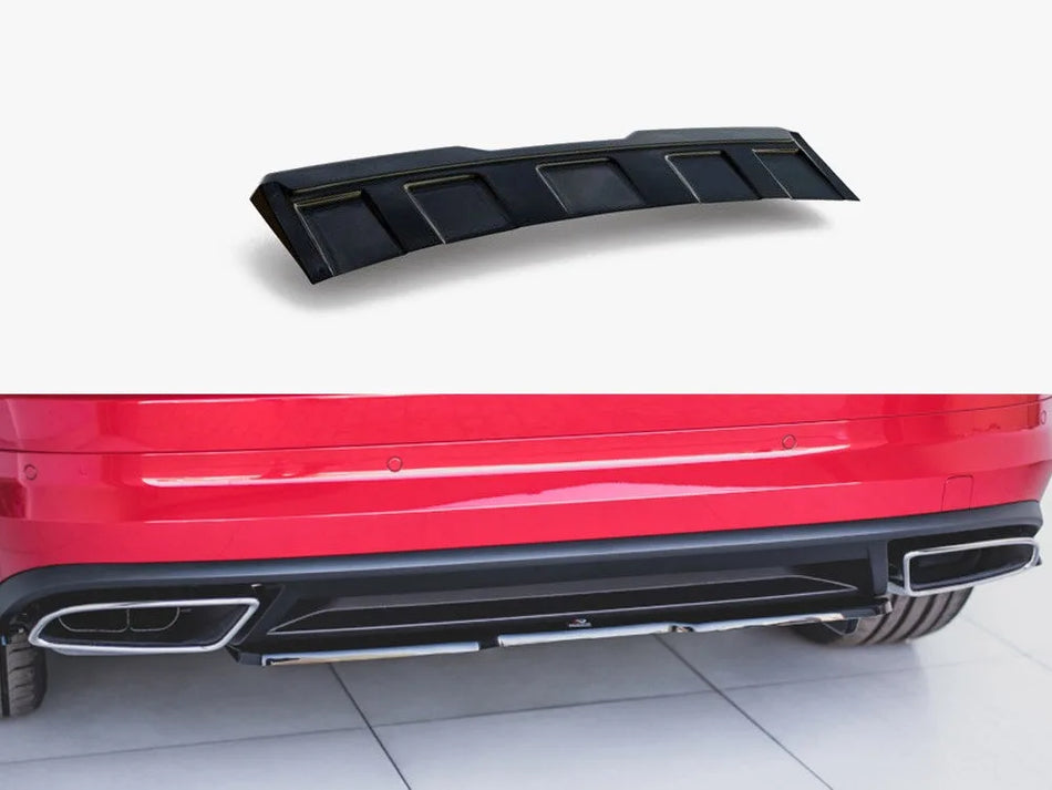 Maxton Central Rear Splitter Skoda Kodiaq RS - Textured