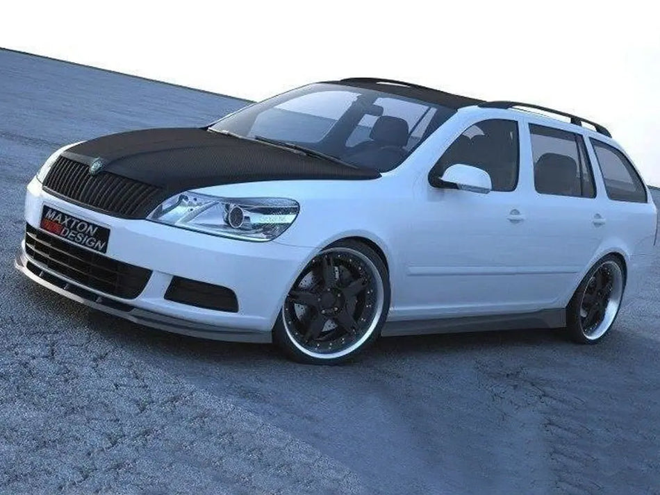 Maxton Front Splitter Octavia 2 Facelift Model, Standard Bumper - Textured