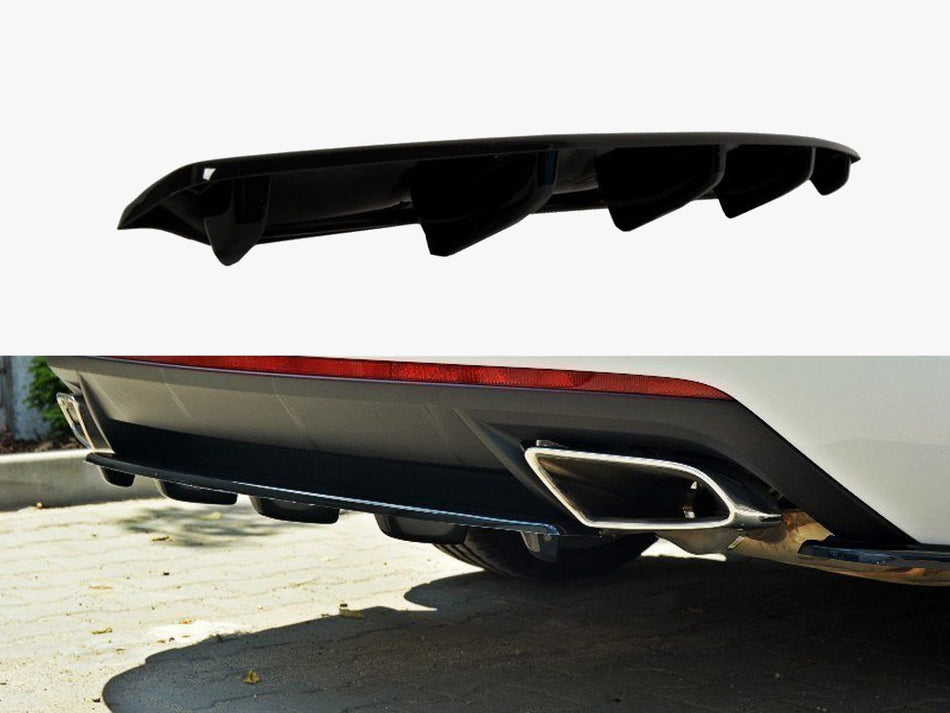 Maxton Central Rear Splitter Skoda Octavia VRS MK3/ MK3.5 Hatchback/ Estate- Textured