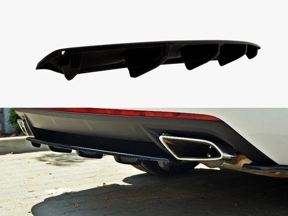Maxton Central Rear Splitter Skoda Octavia VRS MK3/ MK3.5 Hatchback/ Estate- Textured