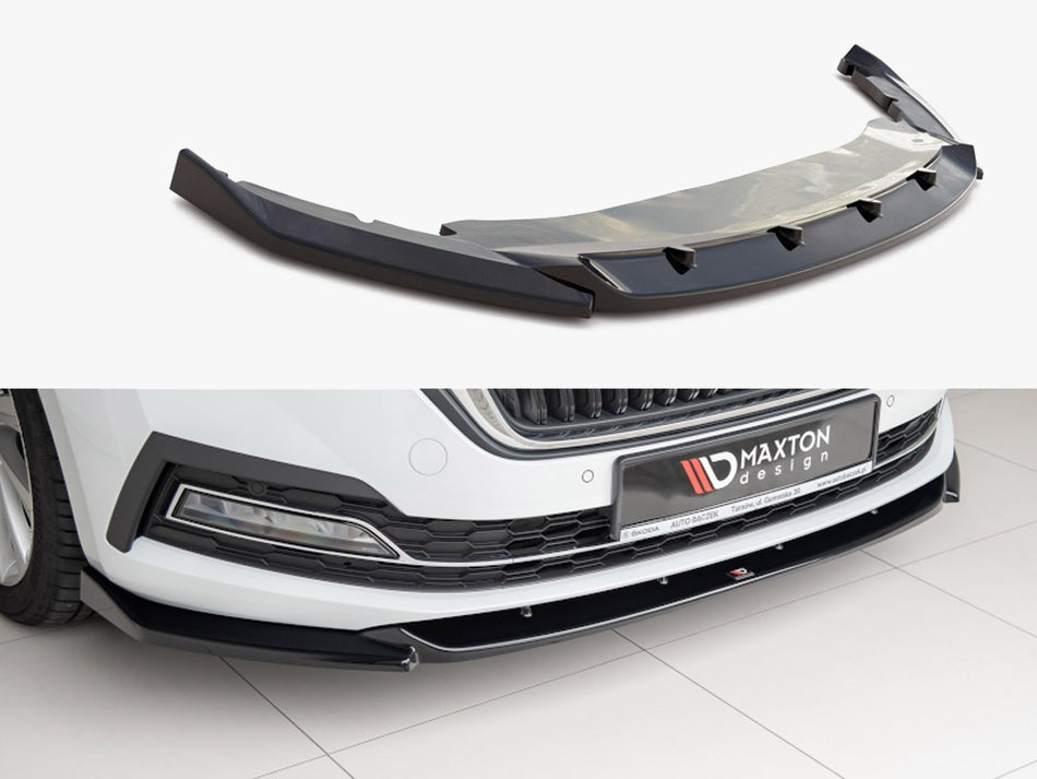 Maxton Front Splitter V1 Skoda Octavia MK4 (2019-) - Carbon Look