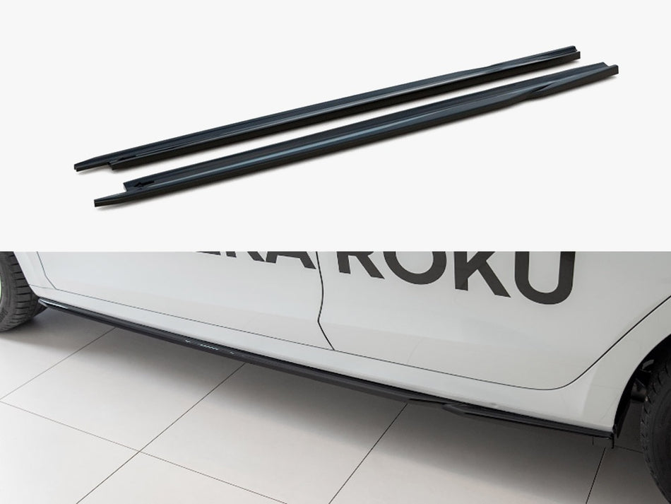 Maxton Side Skirts Diffusers V.2 Skoda Octavia Mk4 - Carbon Look