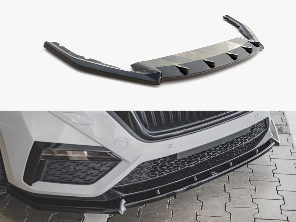 Maxton Front Splitter V.1 Skoda Octavia RS Mk4 (2020-) - Carbon Look
