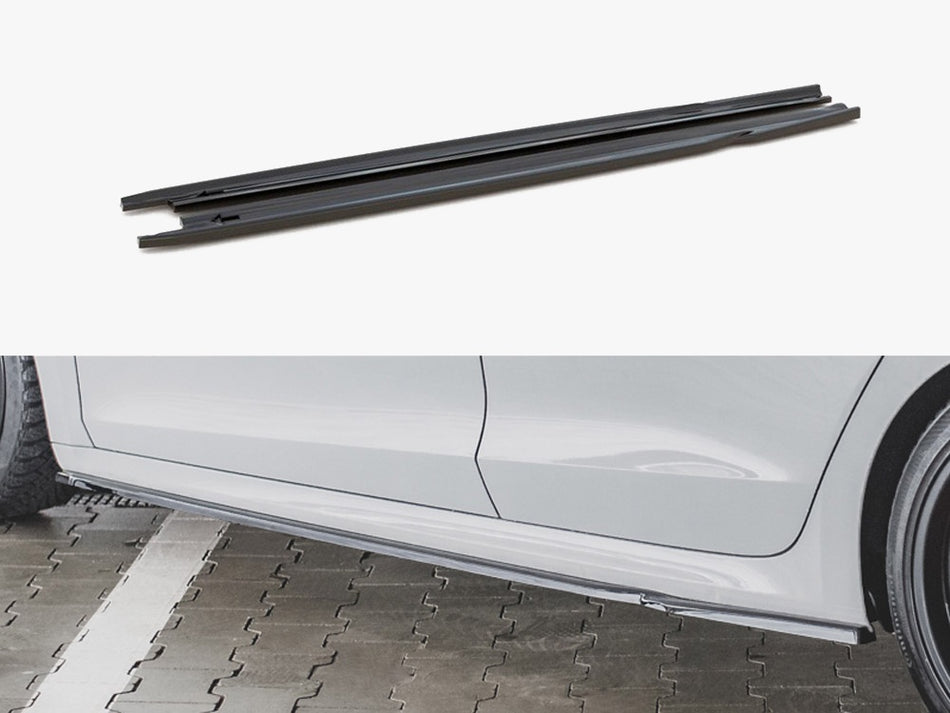 Maxton Side Skirts Diffusers V1 Skoda Octavia RS MK4 (2020-) - Carbon Look