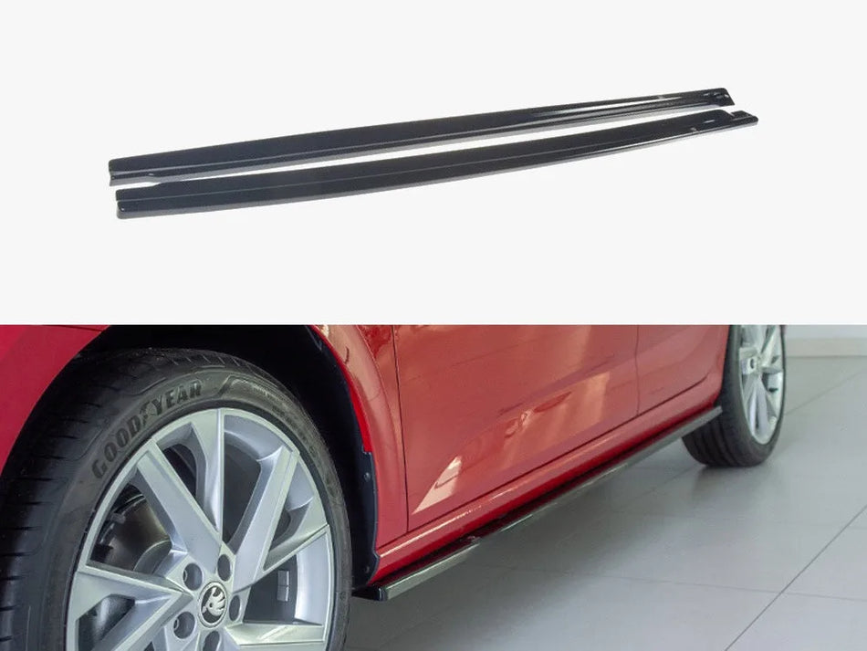 Maxton Side Skirts Diffusers Skoda Scala (2019-UP) - Carbon Look