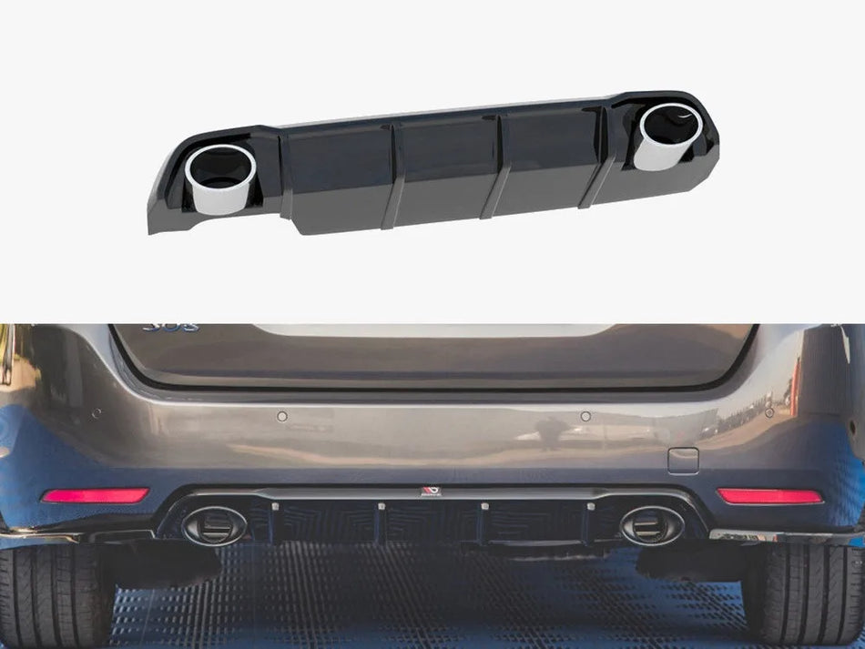 Maxton Rear Valance + Exhaust Ends Imitation Peugeot 308 SW Mk2 Facelift