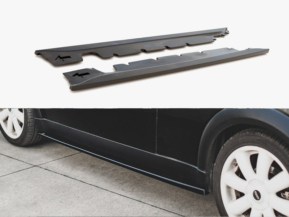 Maxton Side Skirts Splitters Mini Cooper/ ONE R50 (2001-2006) - Carbon Look