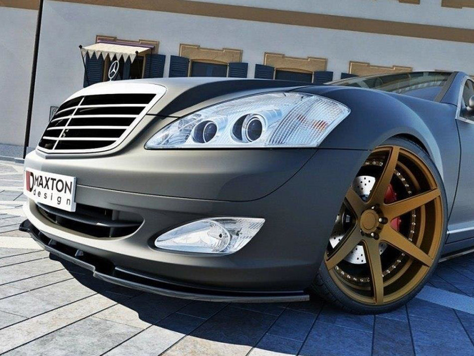 Maxton Front Splitter Mercedes S-class W221 - Textured
