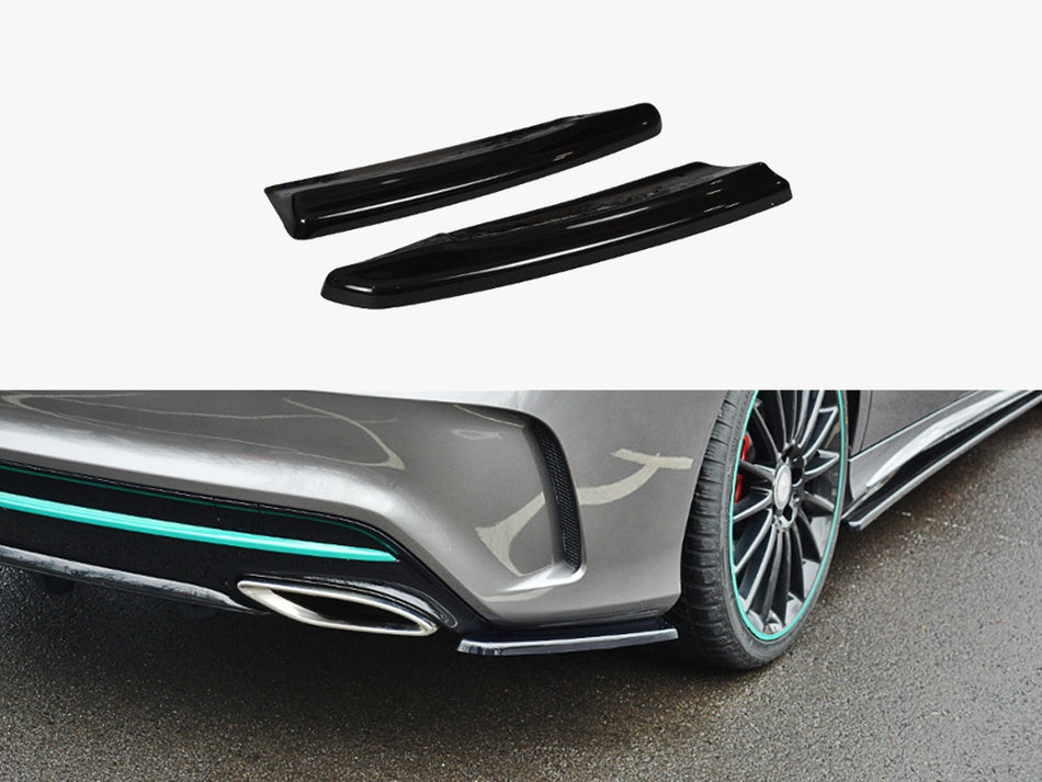 Maxton Rear Side Splitters Mercedes-Benz CLA C117 AMG-Line Facelift - Textured