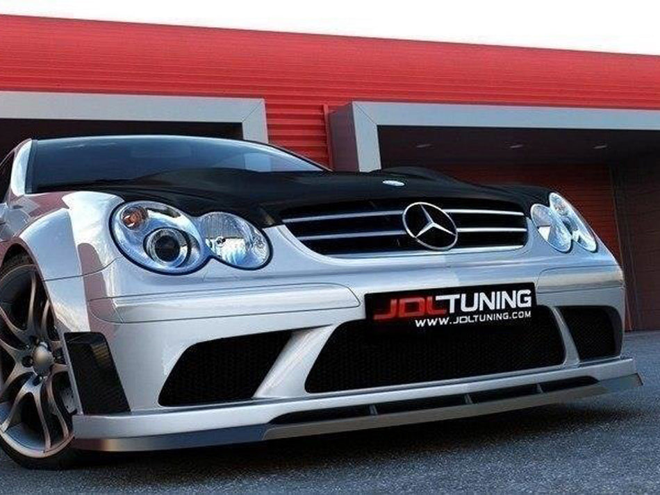 Maxton Front Splitter Mercedes CLK W209 (For ME-CLK-209-BLACK-F1 Bumper) - Textured