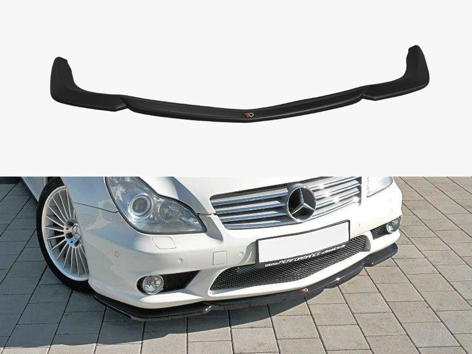 Maxton Front Splitter V.1 Mercedes CLS C219 55AMG Sedan (2004-2006) - Carbon Look