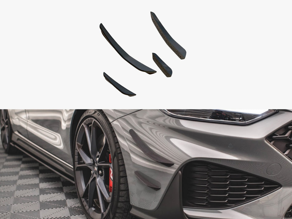 Maxton Front Bumper Wings (Canards) Hyundai I30 N / I30 N-Line Hatchback / Fastback Mk3 Facelift