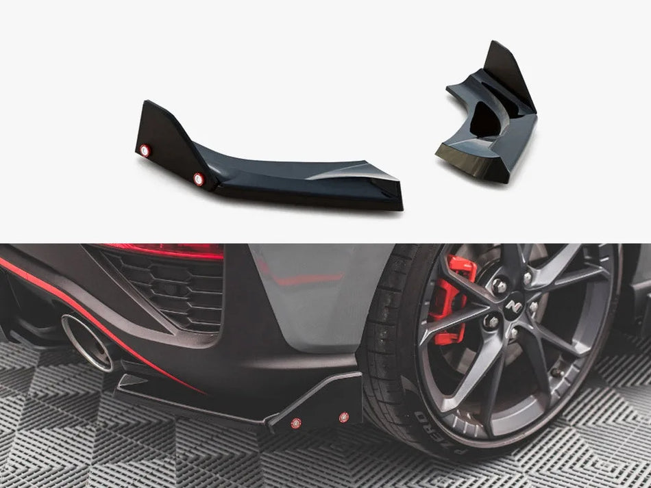 Maxton Rear Side Splitters V.1 + Flaps Hyundai I30 N Hatchback Mk3 Facelift