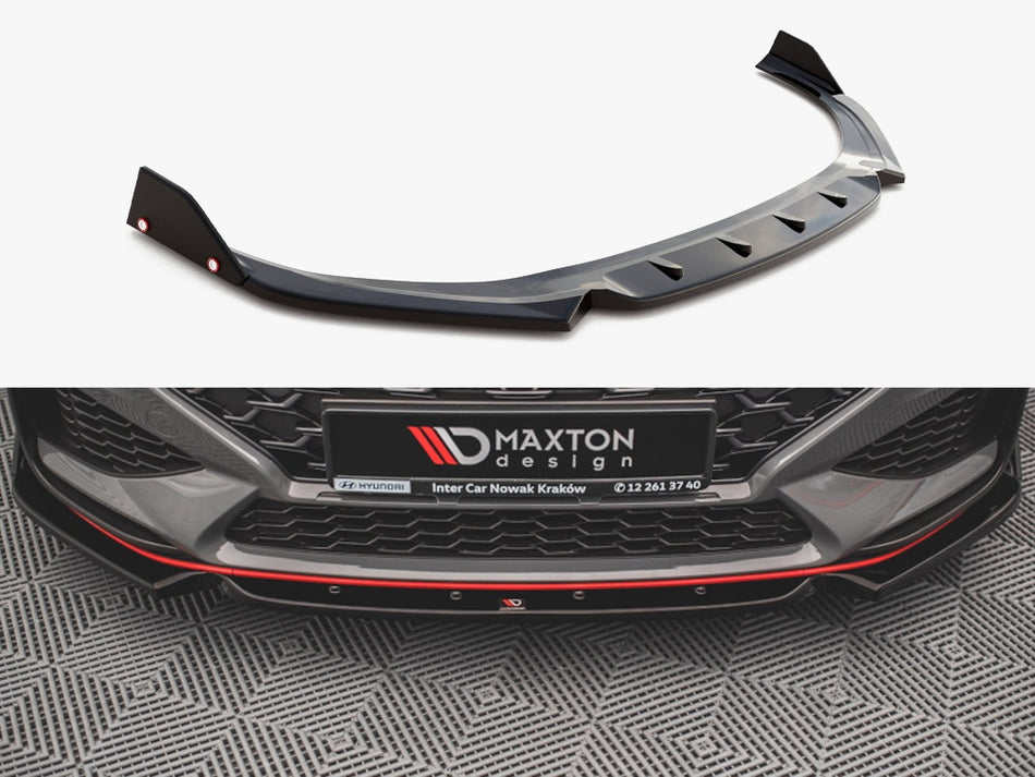 Maxton Front Splitter V.1 + Flaps Hyundai I30 N / I30 N-Line Hatchback / Fastback Mk3 Facelift