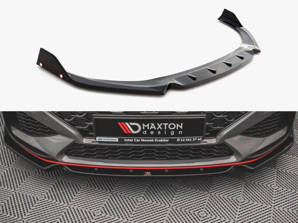 Maxton Front Splitter V.1 + Flaps Hyundai I30 N / I30 N-Line Hatchback / Fastback Mk3 Facelift