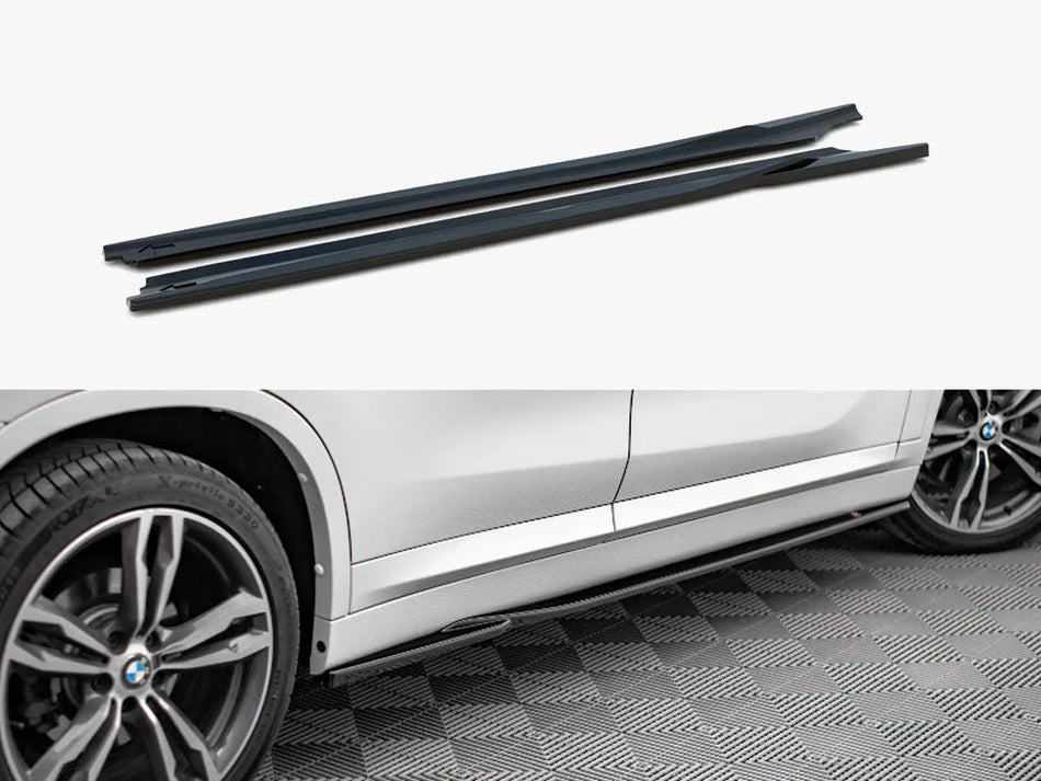 Maxton Side Skirts Diffusers BMW X1 M-Pack F48 / F48 Facelift