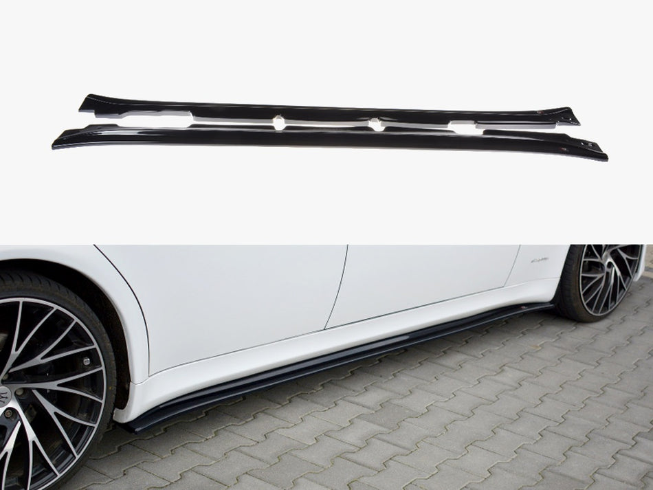 Maxton Side Skirts Diffusers Maserati Quattroporte MK5 Facelift (2009-2012) - Carbon Look