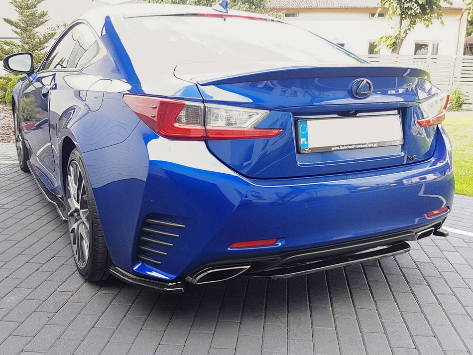 Maxton Central Rear Splitter (Without Vertical Bars) Lexus RC (2014-UP) - Carbon Look