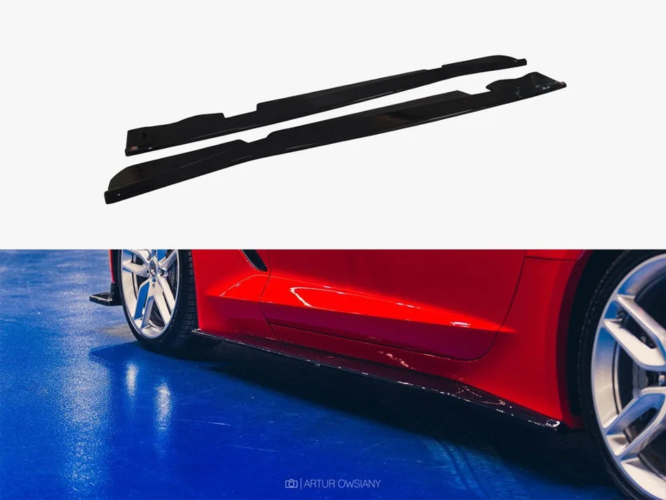 Maxton Side Skirts Diffusers V.1 Chevrolet Corvette Stingray / Grand Sport C7