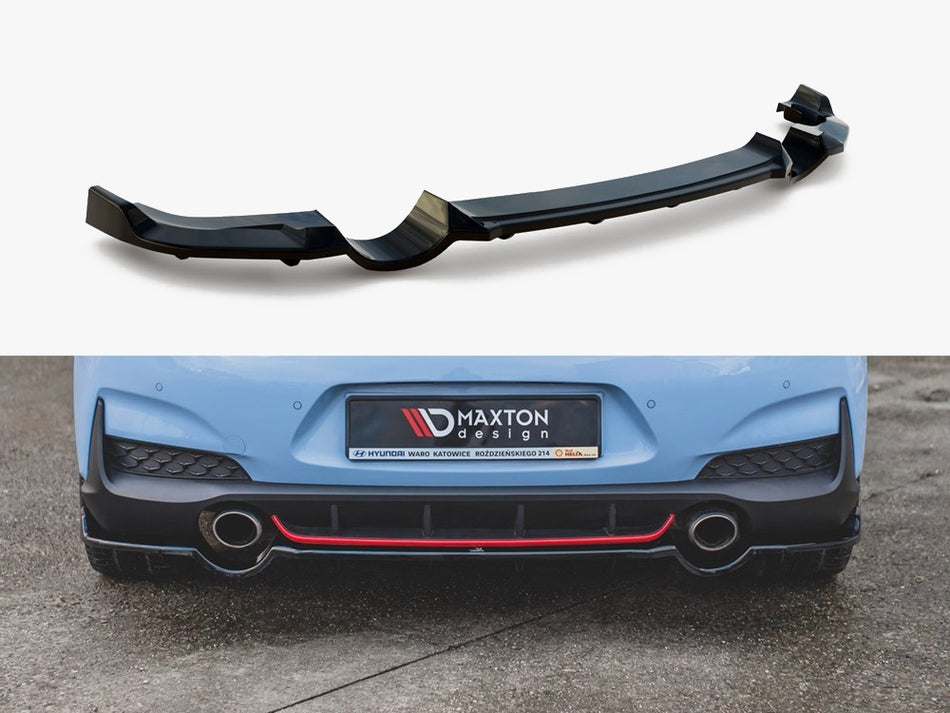 Maxton Central Rear Splitter (Vertical Bars) Hyundai I30 N Mk3 Hatchback