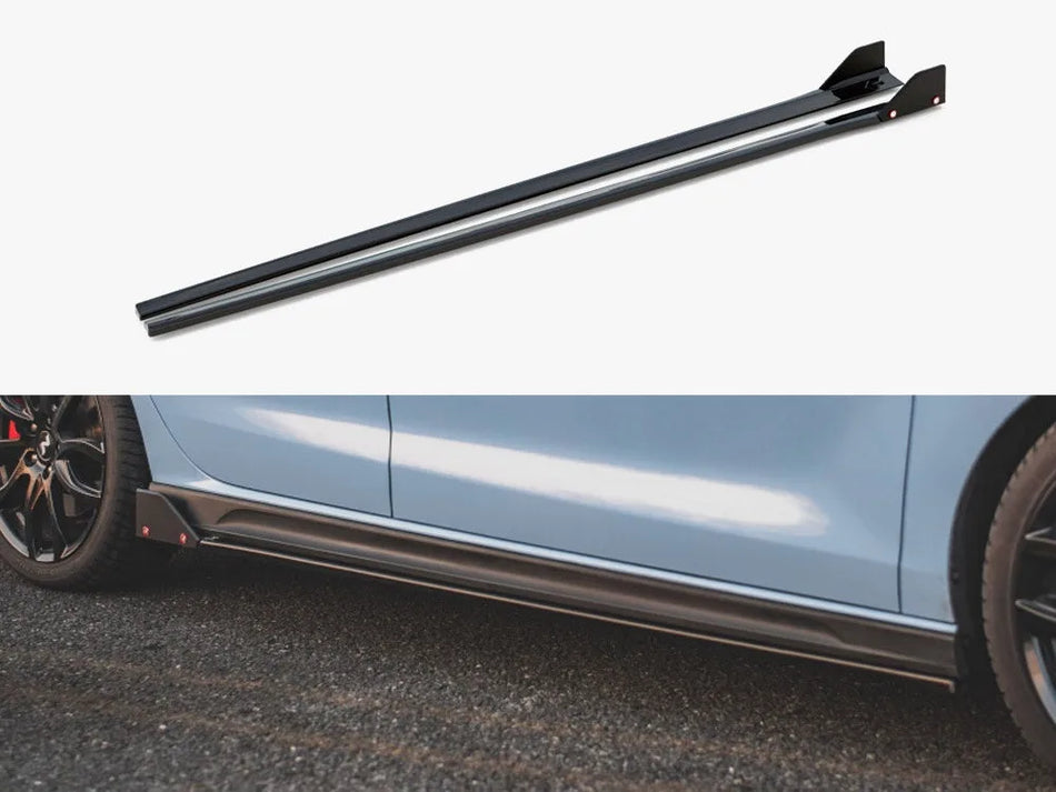 Maxton Side Skirt Diffusers V.5 + Flaps Hyundai I30 N / N-Line Hatchback / Fastback Mk3 / Mk3 Facelift