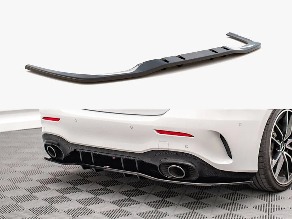 Maxton Rear Splitter (Vertical Bars) V.1 Mercedes A 35 AMG Sedan V177 - Textured