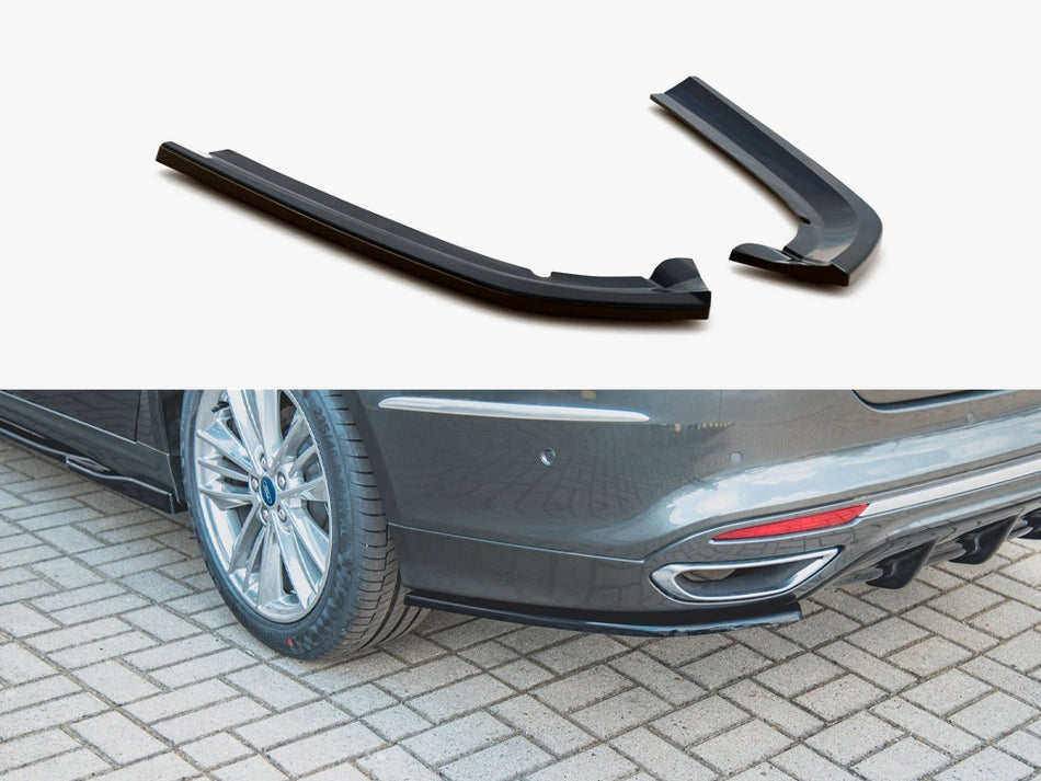 Maxton Rear Side Splitters Ford Mondeo Vignale Mk5 Facelift - Carbon Look