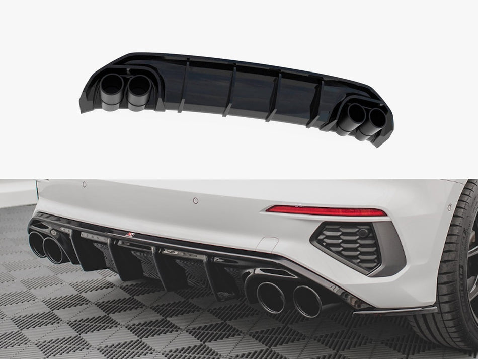 Maxton Rear Valance + Exhaust Ends Imitation Audi A3 S-Line Sportback 8Y