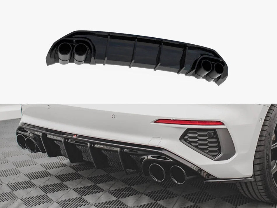 Maxton Rear Valance + Exhaust Ends Imitation Audi A3 S-Line Sportback 8Y
