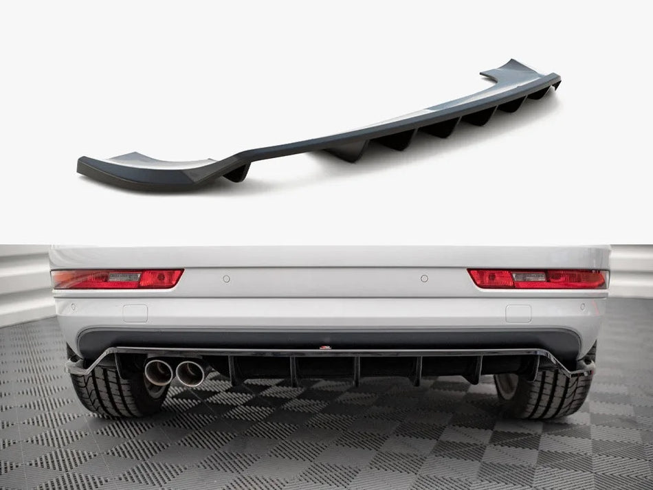 Maxton Central Rear Splitter (Vertical Bars) Audi Q3 Sport 8U Facelift