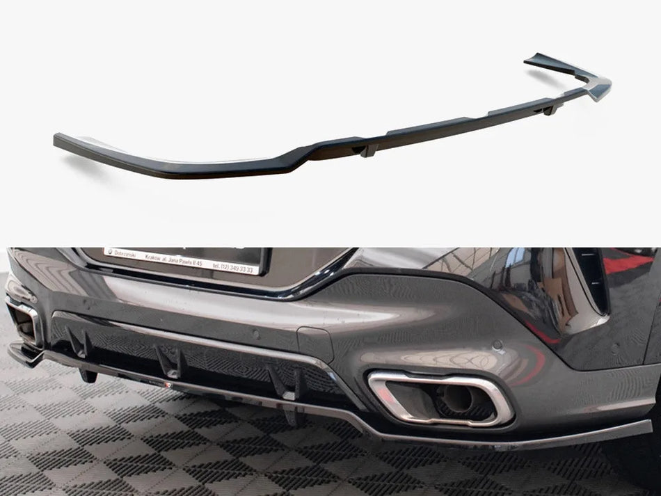 Maxton Central Rear Splitter (Vertical Bars) V.3 BMW X6 M-Pack G06