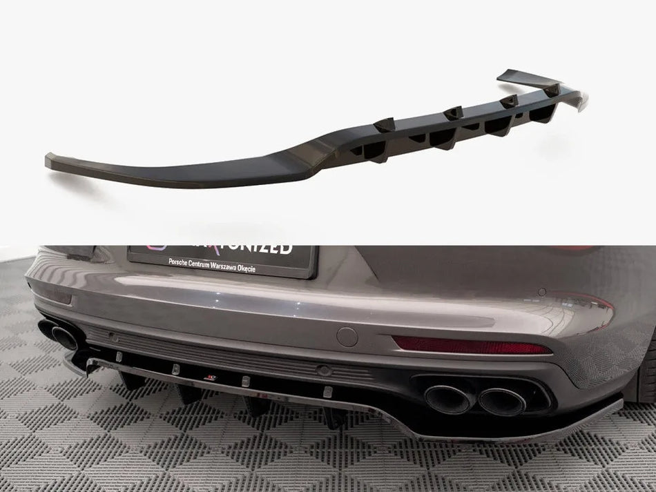 Maxton Rear Splitter (Vertical Bars) Porsche Panamera Turbo S E-Hybrid / Panamera E-Hybrid / Panamera 4S 971