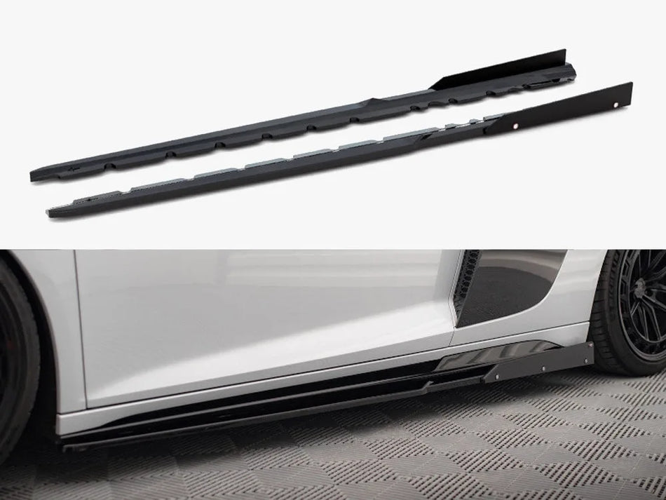 Maxton Side Skirts Diffusers V.2 + Flaps Audi R8 Mk2 Facelift