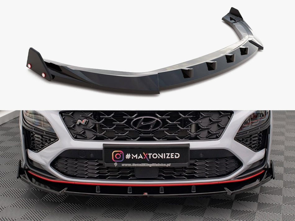 Maxton Front Splitter V.2 + Flaps Hyundai Kona N Mk1