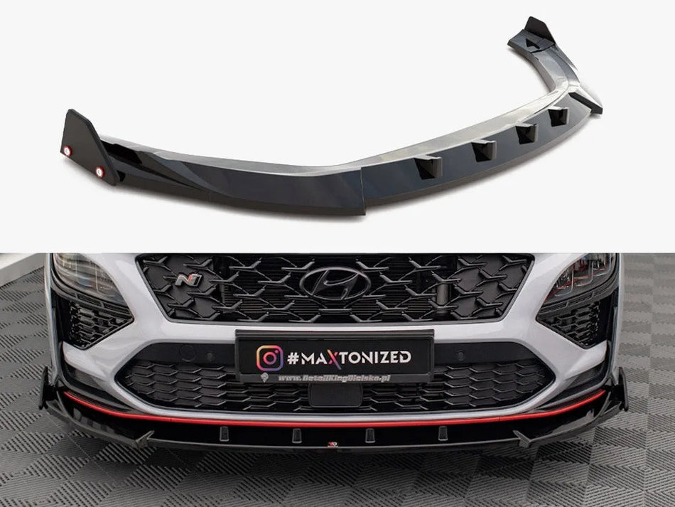 Maxton Front Splitter V.2 + Flaps Hyundai Kona N Mk1