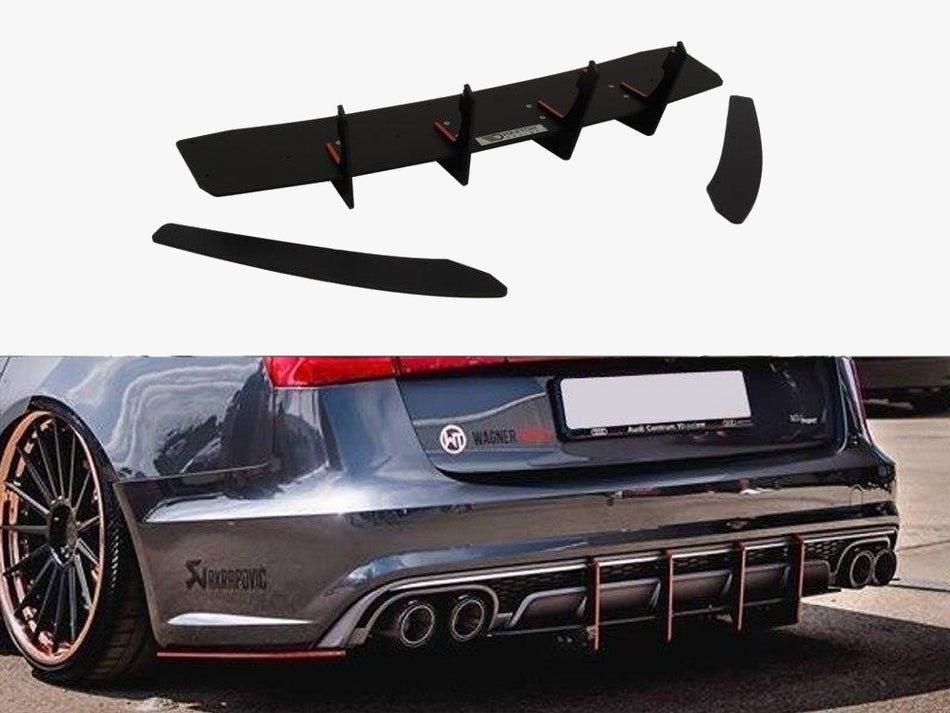 Maxton Rear Diffuser & Rear Side Splitters Audi S6 C7 Facelift