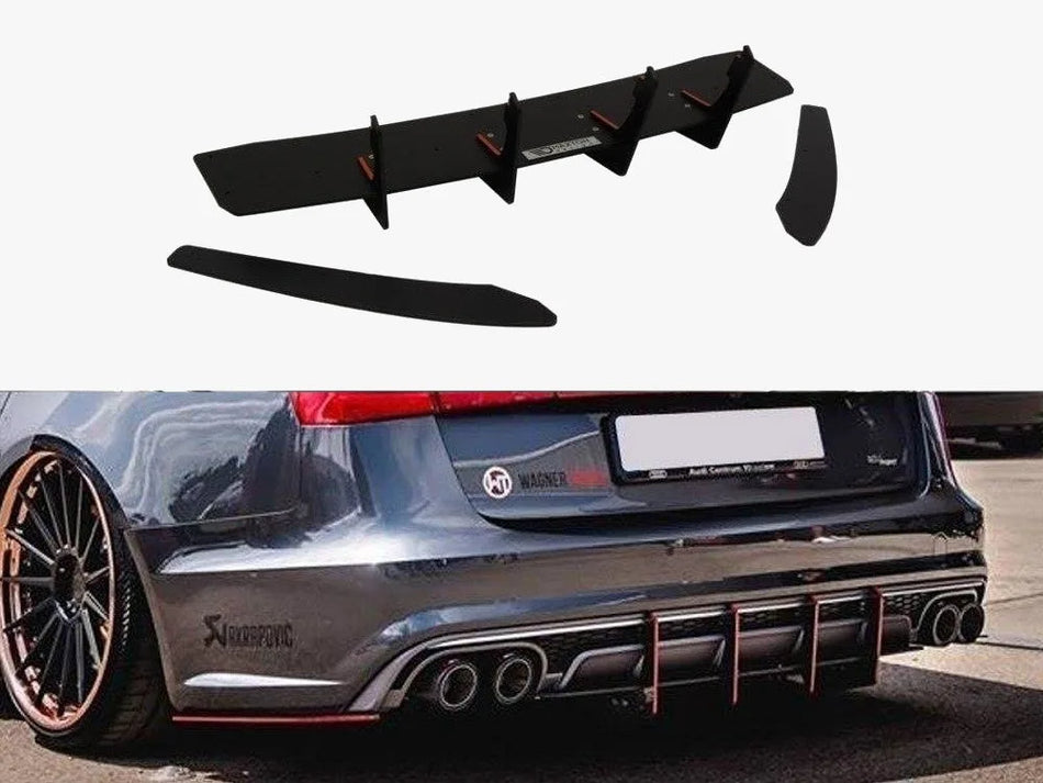 Maxton Rear Diffuser & Rear Side Splitters Audi S6 C7 Facelift