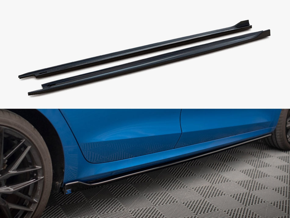 Maxton Side Skirts Diffusers V.1 Skoda Octavia Mk4 - Carbon Look