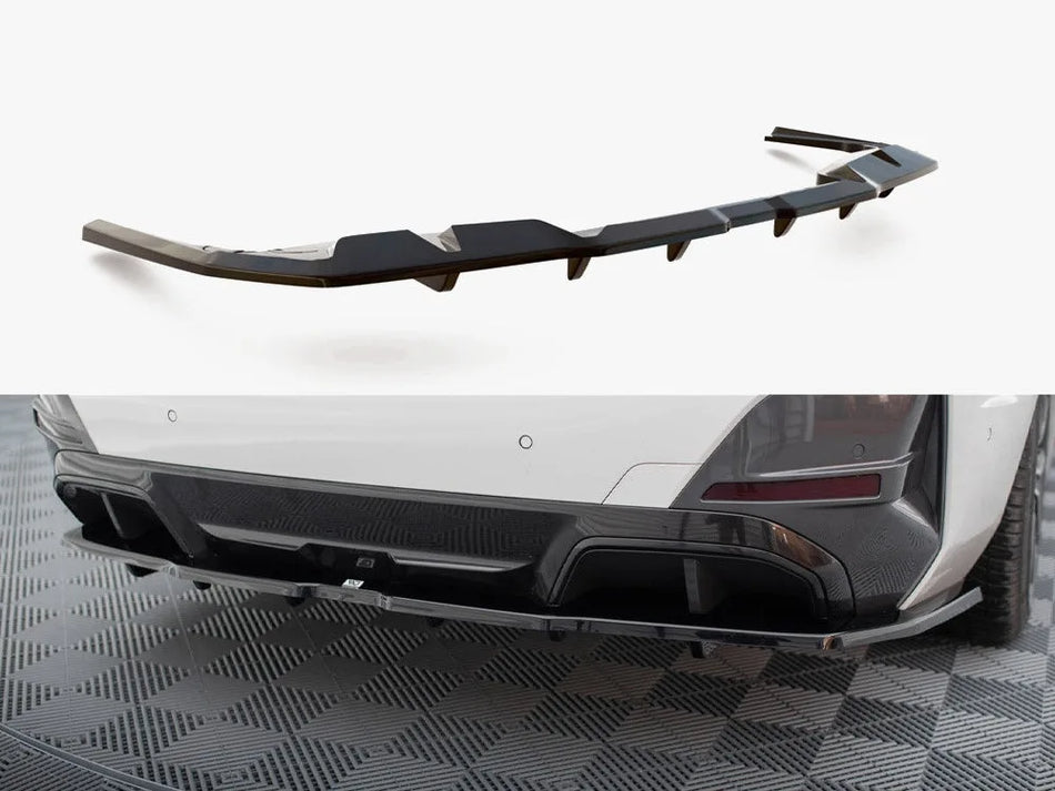 Maxton Central Rear Splitter (Vertical Bars) V.1 BMW i4 M-Pack G26