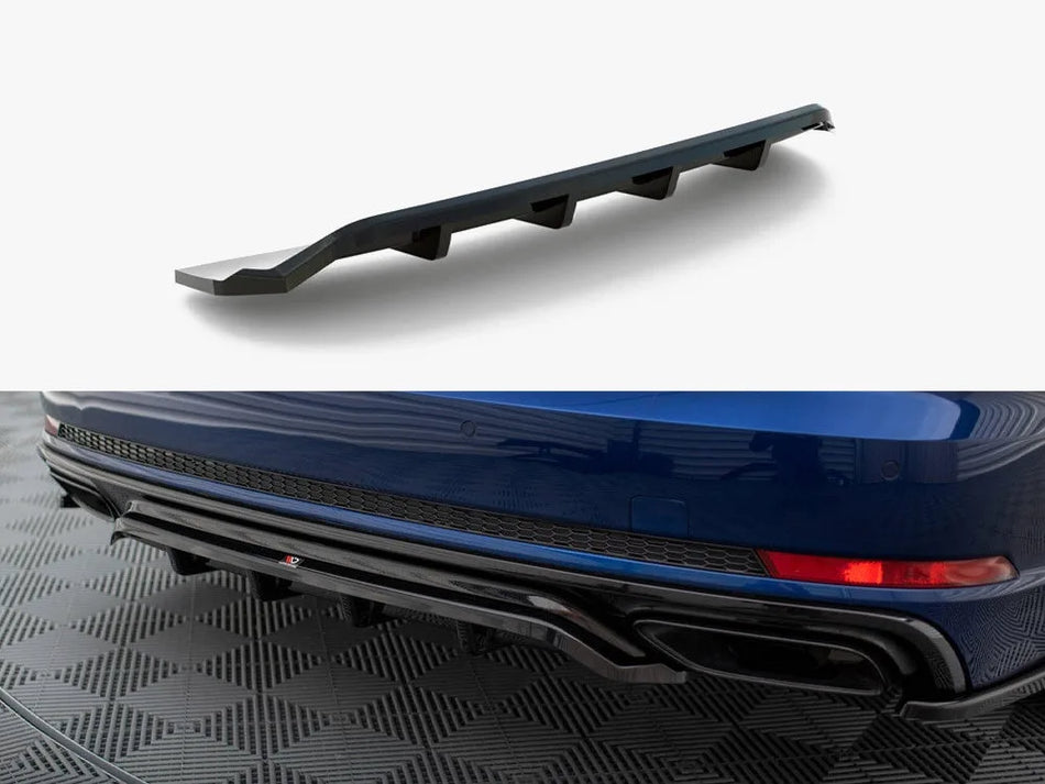 Maxton Central Rear Splitter (Vertical Bars) Audi A4 Competition B9
