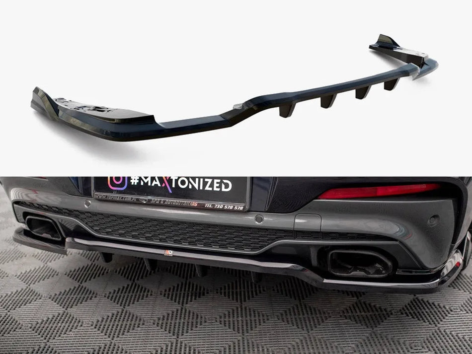 Maxton Central Rear Splitter (Vertical Bars) V.2 BMW X4 M40i G02