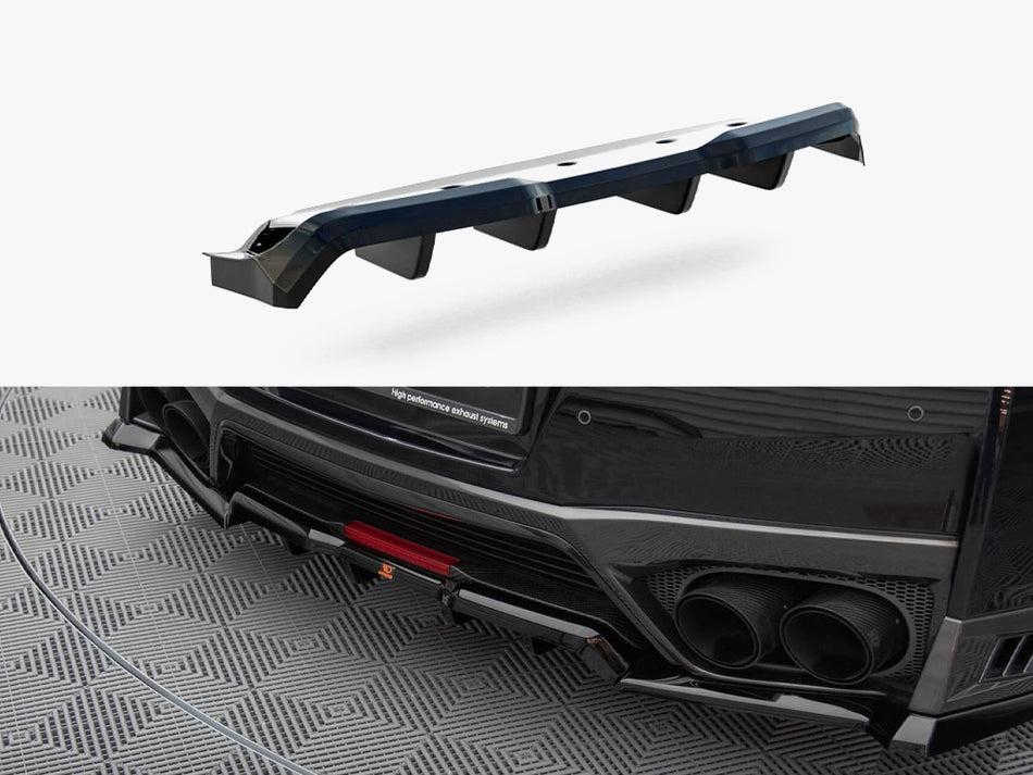 Maxton Central Rear Splitter (Vertical Bars) Nissan GTR R35 Facelift