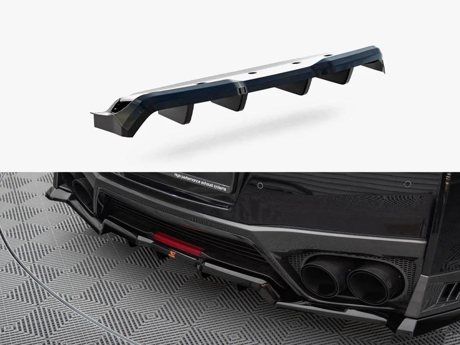 Maxton Central Rear Splitter (Vertical Bars) Nissan GTR R35 Facelift