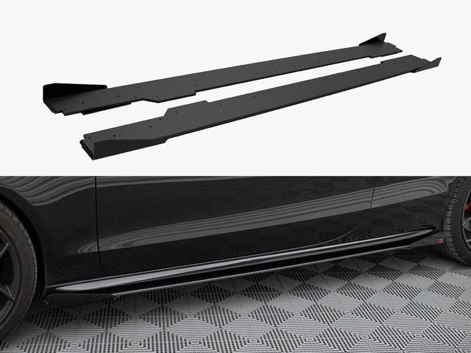Maxton Street PRO Side Skirts Diffusers + Flaps Audi A5 / A5 S-Line / S5 Coupe / Cabrio 8T / 8T Facelift
