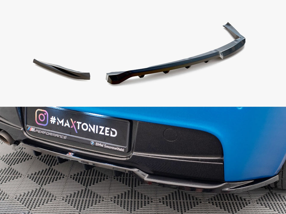 Maxton Central Rear Splitter (Vertical Bars) BMW 1 M-Pack E87 Facelift