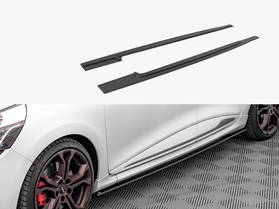 Maxton Street PRO Side Skirts Diffusers Renault Clio RS Mk4 - Black-Red